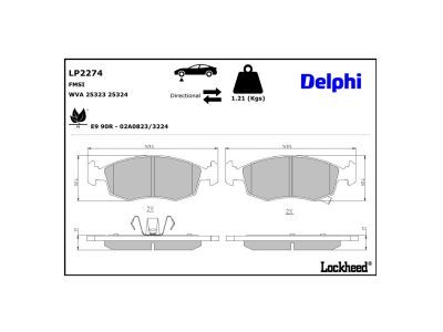 DELPHI LP2274 Brake Pad Set, disc brake