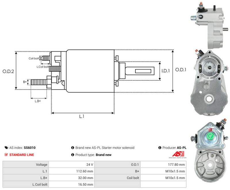 AS-PL SS6010 Solenoid Switch, starter