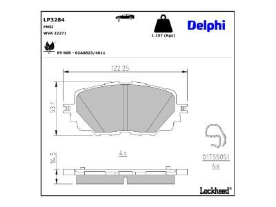 DELPHI LP3284 - Brake Pad Set, disc brake