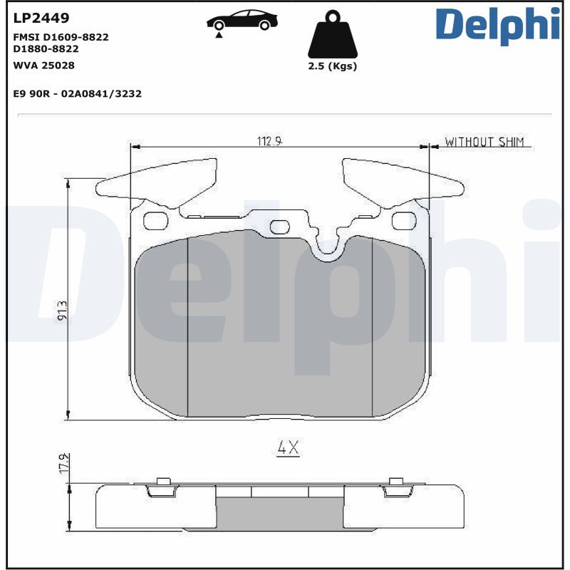 Delphi LP2449 Brake Pad Set, disc brake
