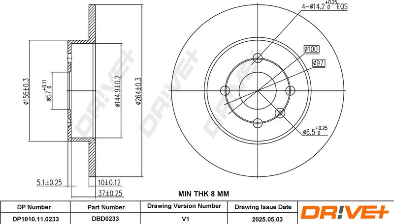 Disc frana DP1010.11.0233 Dr!ve+