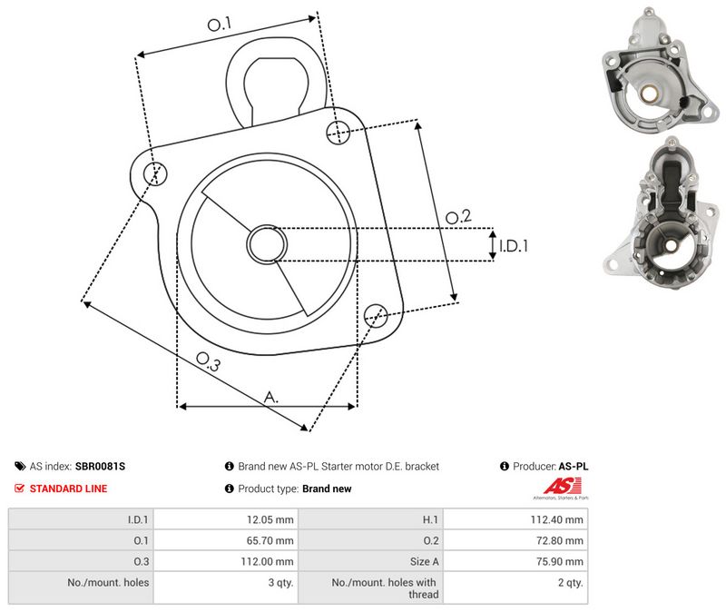 AS-PL SBR0081S Starter Lid, carburettor