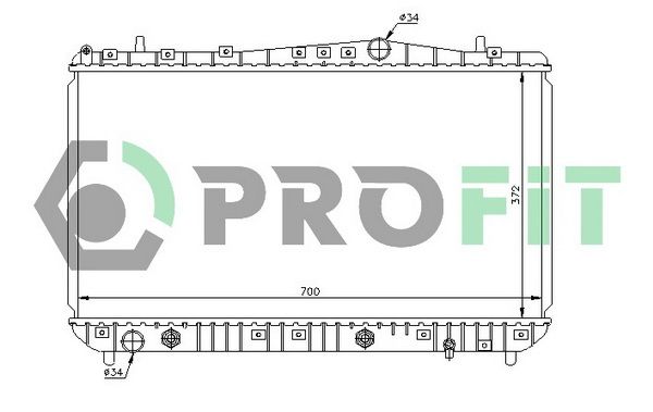 Радіатор, система охолодження двигуна, Profit 1704A2