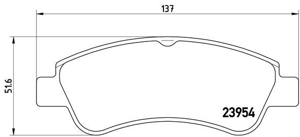 Колодка тормозов. диск. CITROEN C3, C4, DS3 PEUGEOT 206, 207 передн. (выр-во BREMBO)