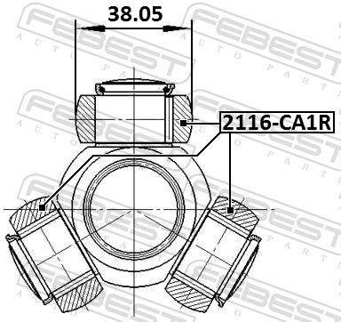 FEBEST 2116-CA1R Spider Assembly, drive shaft