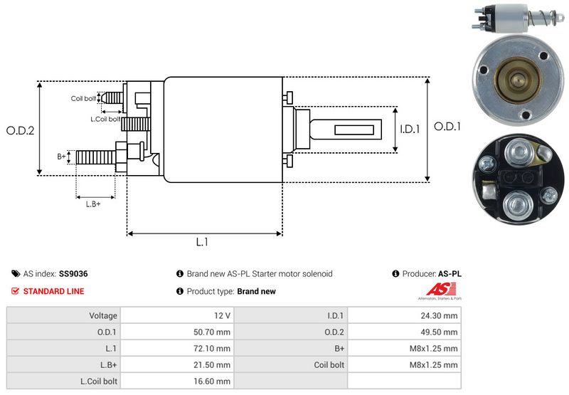 Magnetlülitus, starter, AS-PL SS9036