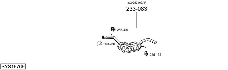 BOSAL kipufogórendszer SYS16769