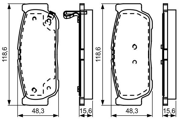 Комплект гальмівних накладок, дискове гальмо, Bosch 0986495315