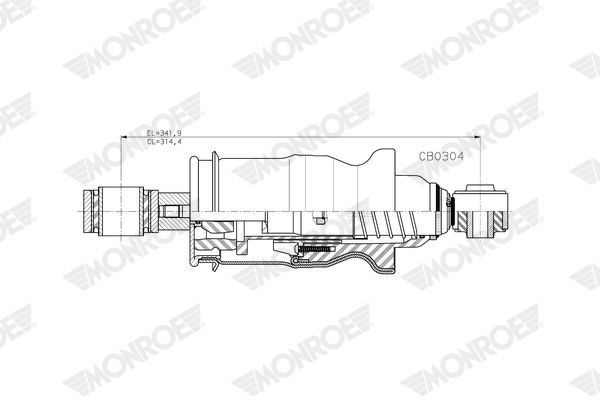 MONROE CB0304 Shock Absorber, driver cab suspension