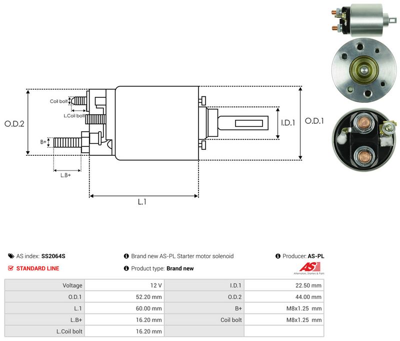 AS-PL SS2064S Solenoid Switch, starter