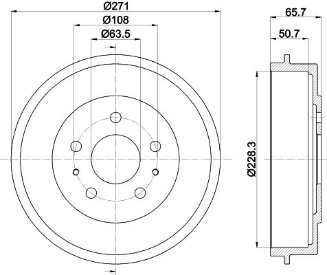 HELLA PAGID 8DT 355 300-661 Brake Drum