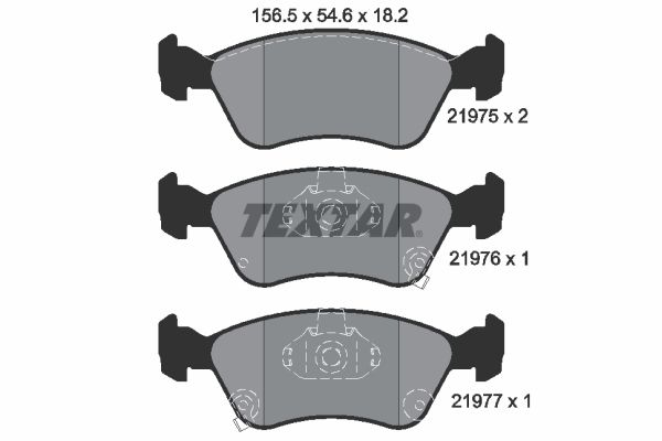 Комплект гальмівних накладок, дискове гальмо, Textar 2197502