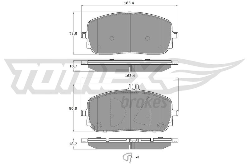 TOMEX Brakes fékbetétkészlet, tárcsafék TX 19-71