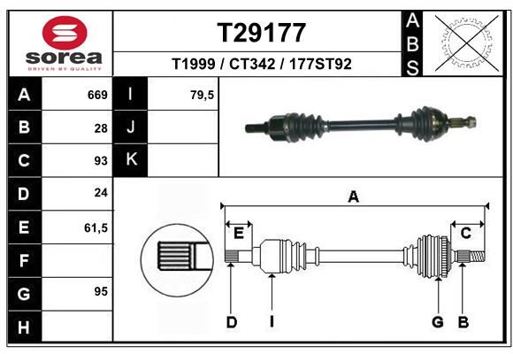 EAI hajtótengely T29177