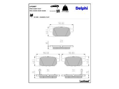 DELPHI LP2687 Brake Pad Set, disc brake