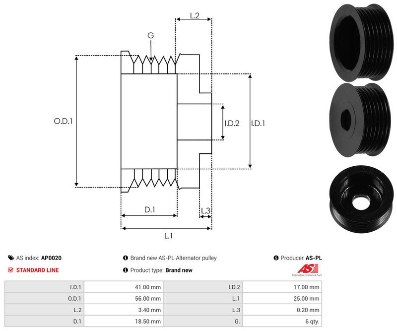 Rihmaratas, generaator, AS-PL AP0020