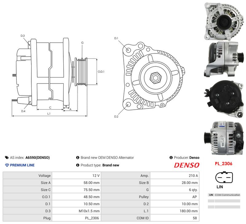 AS-PL A6590(DENSO) Generatorius