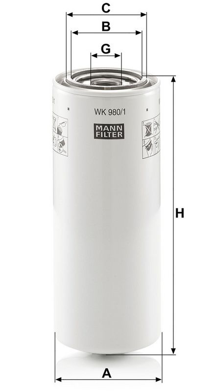 Filtru combustibil WK 980/1 MANN-FILTER