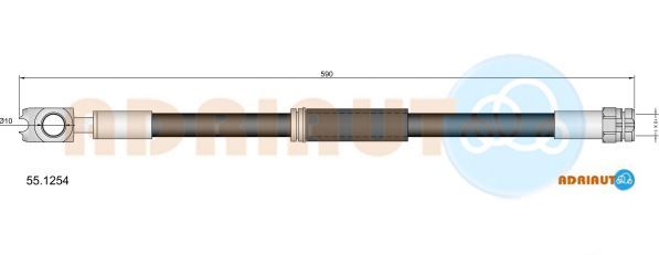 Гальмівний шланг, 590мм, VW гальм. шланг передн. Caddy III, Golf V, Jetta III, Adriauto 55.1254