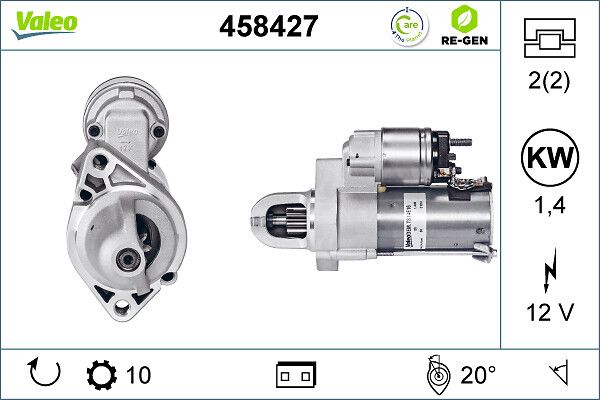 VALEO Startmotor / Starter 458427