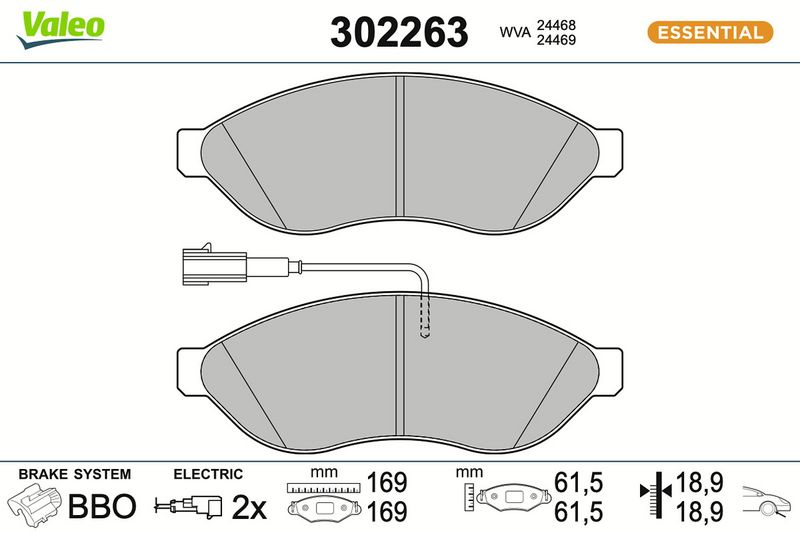 set placute frana,frana disc 302263 VALEO