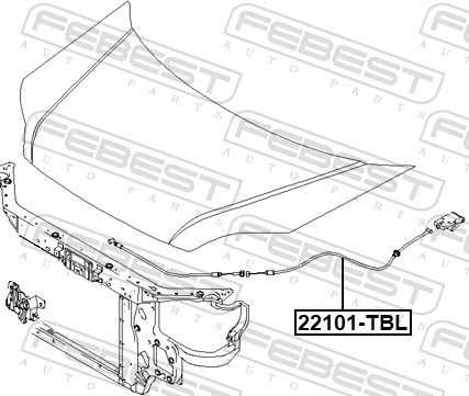 FEBEST 12101-TBL Bonnet Cable