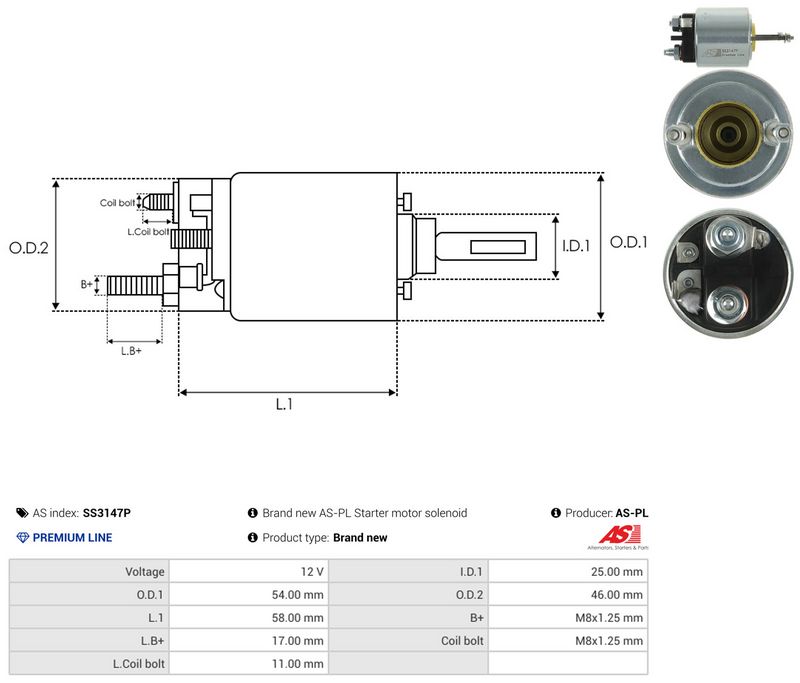 Magnetlülitus, starter, AS-PL SS3147P