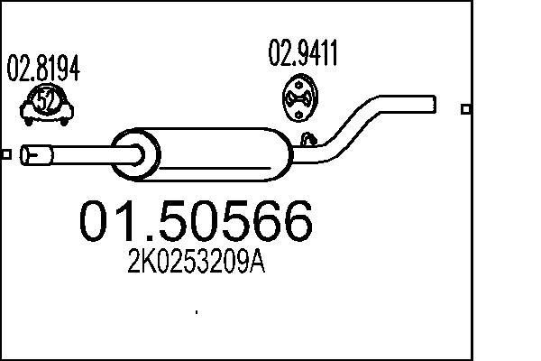 Проміжний глушник, Mts 0150566