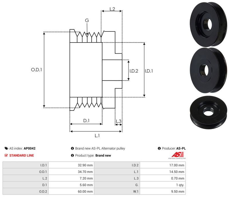 Rihmaratas, generaator, AS-PL AP0042