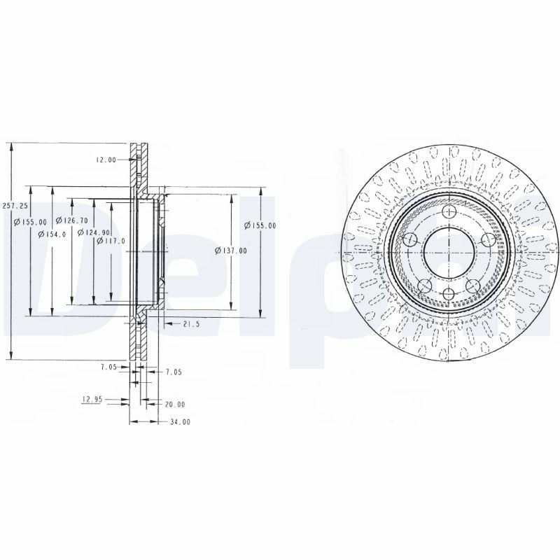 DELPHI féktárcsa BG3222