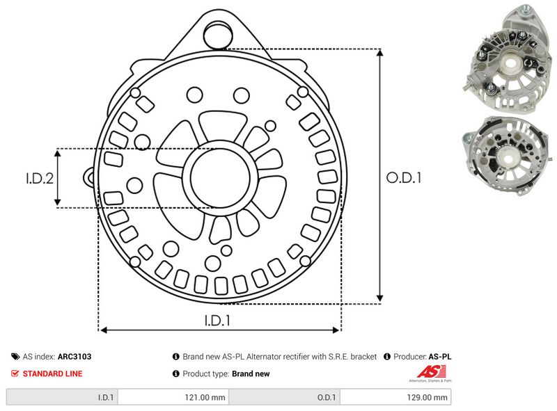 AS-PL ARC3103 Rectifier, alternator