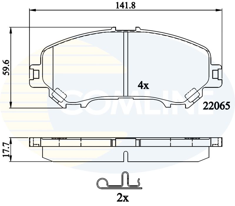 Комплект гальмівних накладок, дискове гальмо, Comline CBP32278