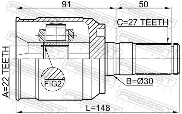 FEBEST 1211-SD11AT Joint Kit, drive shaft