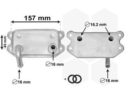 VAN WEZEL Olajhűtő, motorolaj 59003154