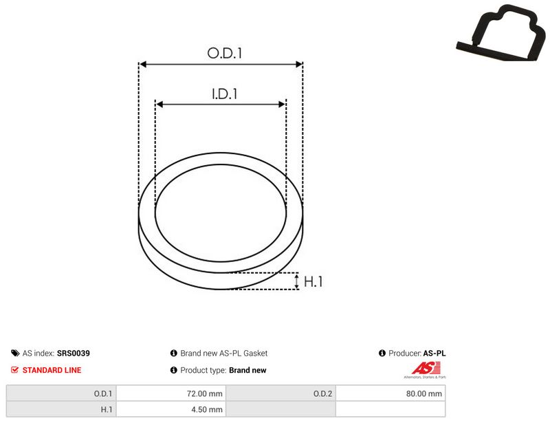AS-PL SRS0039 Repair Set, alternator