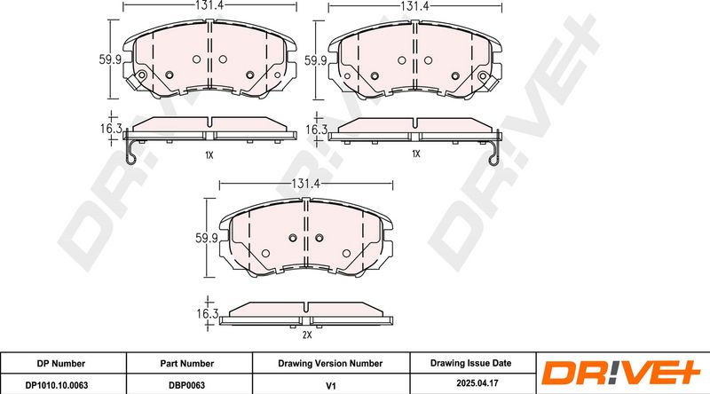 Set placute frana,frana disc DP1010.10.0063 Dr!ve+