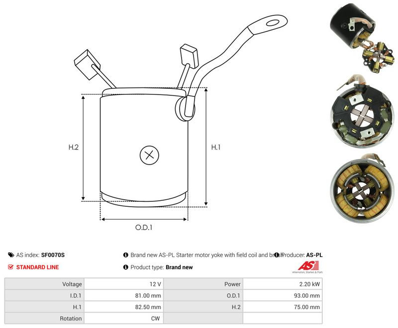 AS-PL SF0070S Field Winding, starter