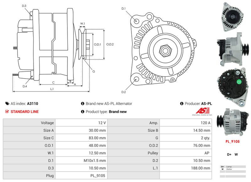 AS-PL A3110 Alternator