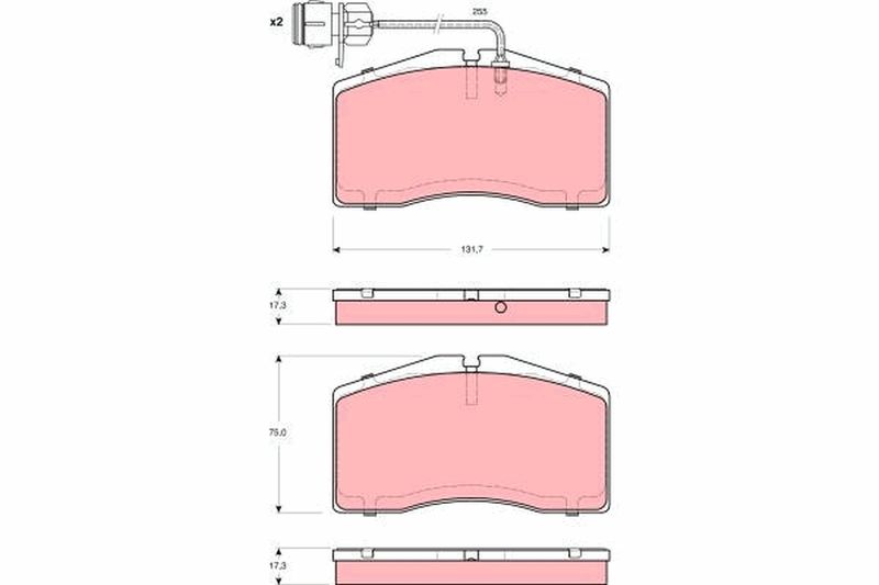 Комплект гальмівних накладок, дискове гальмо, Trw GDB1523