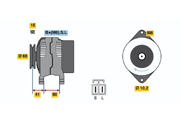 Bosch Alternator 0 986 037 521