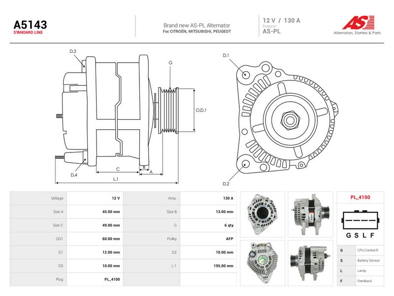 Generaator, AS-PL A5143