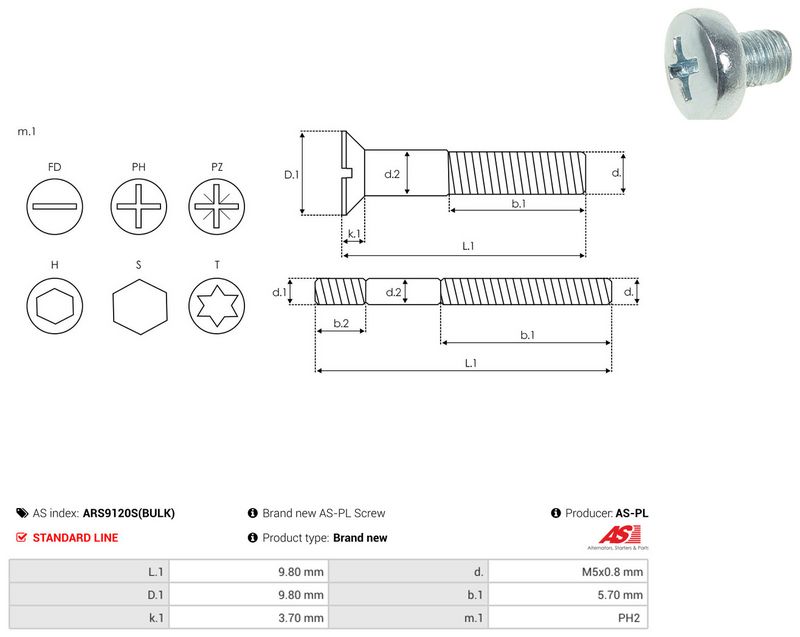 AS-PL ARS9120S(BULK) Repair Set, alternator