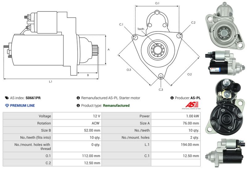 AS-PL S0661PR Starter