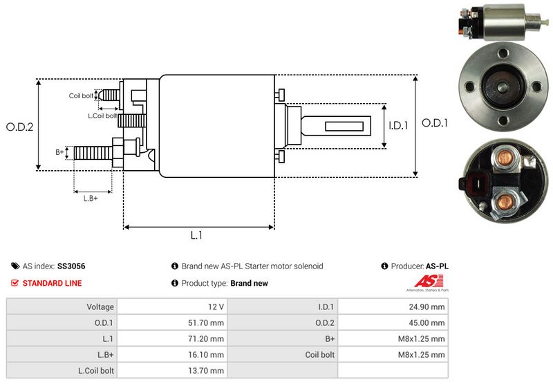 Magnetlülitus, starter, AS-PL SS3056