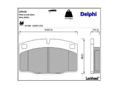 DELPHI LP415 - Brake Pad Set, disc brake