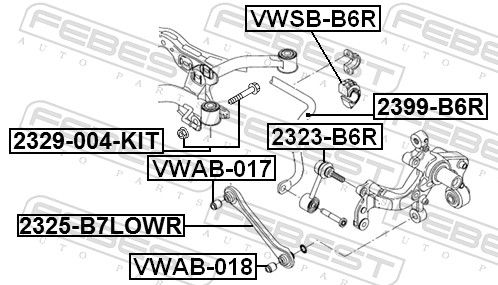 FEBEST 2323-B6R Link/Coupling Rod, stabiliser bar