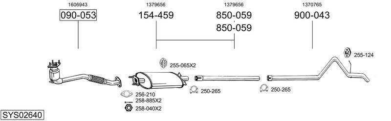 BOSAL kipufogórendszer SYS02640