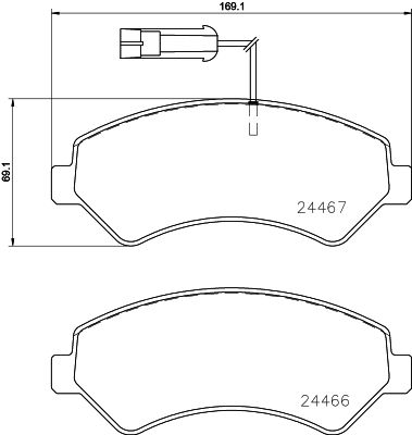 HELLA fékbetétkészlet, tárcsafék 8DB 355 023-011