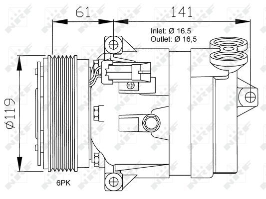 NRF 32021 Compressor, air conditioning