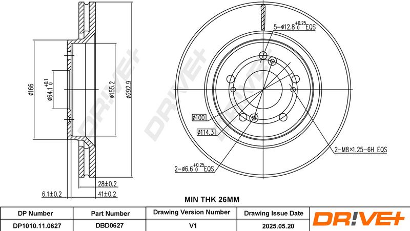 Disc frana DP1010.11.0627 Dr!ve+